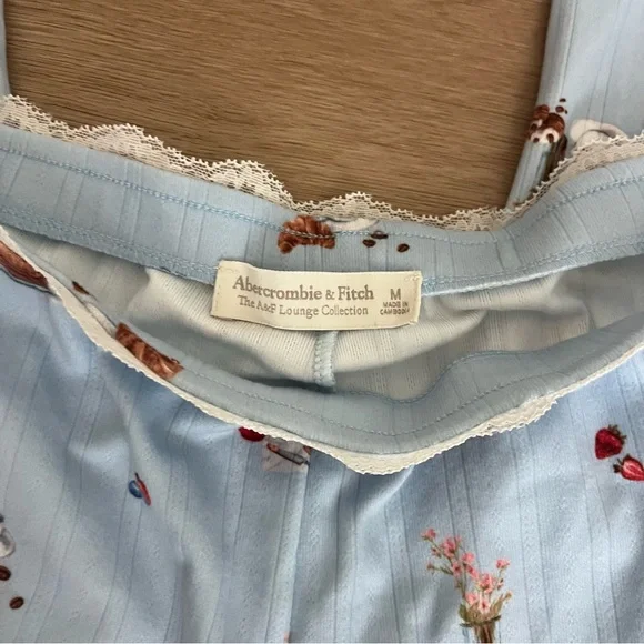 Abercrombie & Fitch Blue Food Print Pajamas Size Medium - Picture 6 of 6